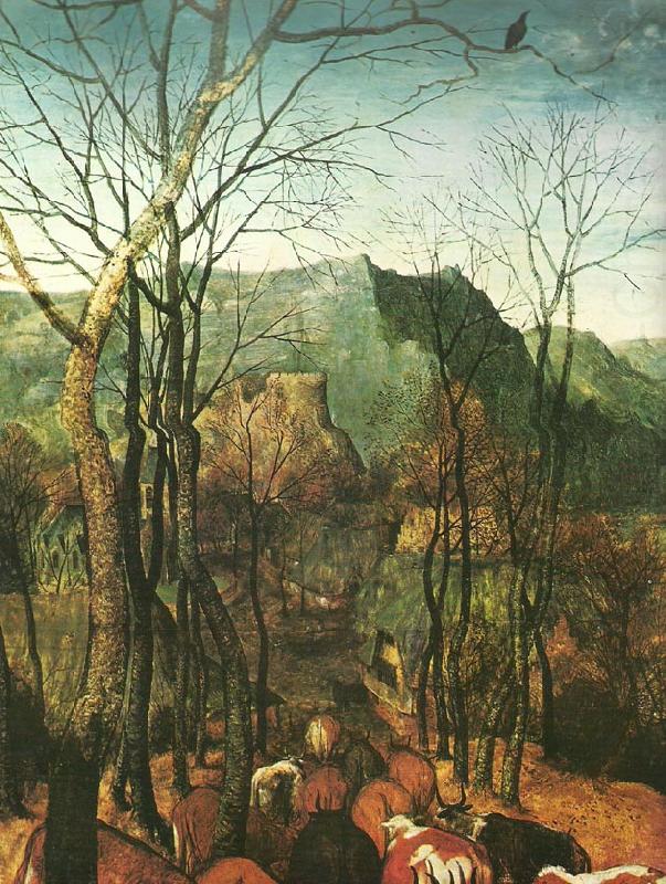 Pieter Bruegel detalj fran hjorden drives drives hem,oktober eller november china oil painting image